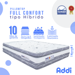 Full Confort Tipo Híbrido 10 Años 100 x 190
