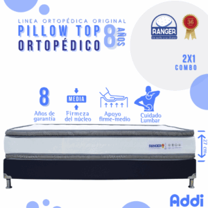 Combo Pillow Top Ortopédico 8 Años