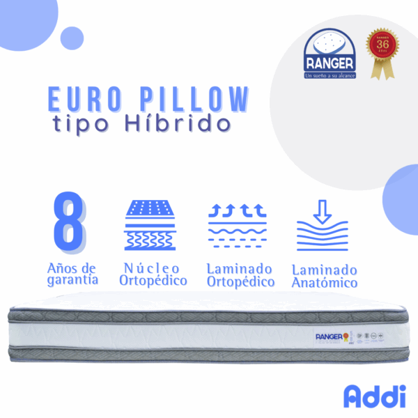 Euro Pillow Tipo Híbrido 8 Años 160 x 190 - Imagen 2
