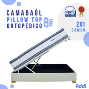 Combo Cama Baúl Pillow Ortopédico 8 Años