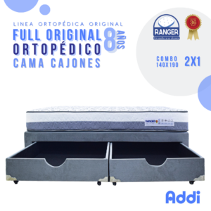 Cama Cajones Full Ortopédico 8 Años